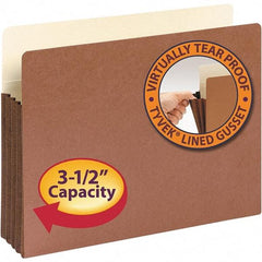 SMEAD - 11-3/4 x 9-1/2", Letter Size, Redrope, Expansion Folders - 11 Point Stock, Straight Tab Cut Location - USA Tool & Supply