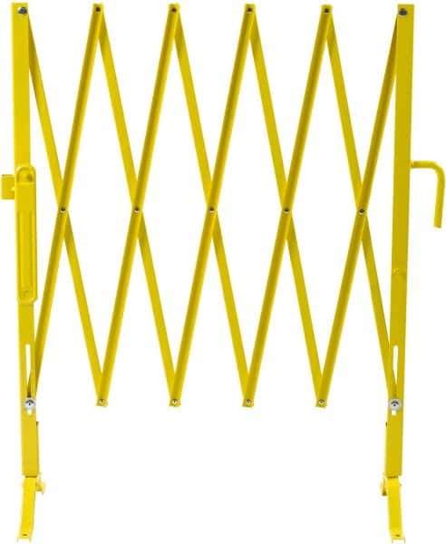 Illinois Engineered Products - 40" High Aisle Gate - Galvanized Steel, Yellow - USA Tool & Supply