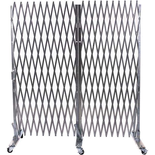 Illinois Engineered Products - 78" High Portable Traffic Control Gate - Galvanized Steel, Silver - USA Tool & Supply
