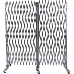 Illinois Engineered Products - 78" High Portable Traffic Control Gate - Galvanized Steel, Silver - USA Tool & Supply