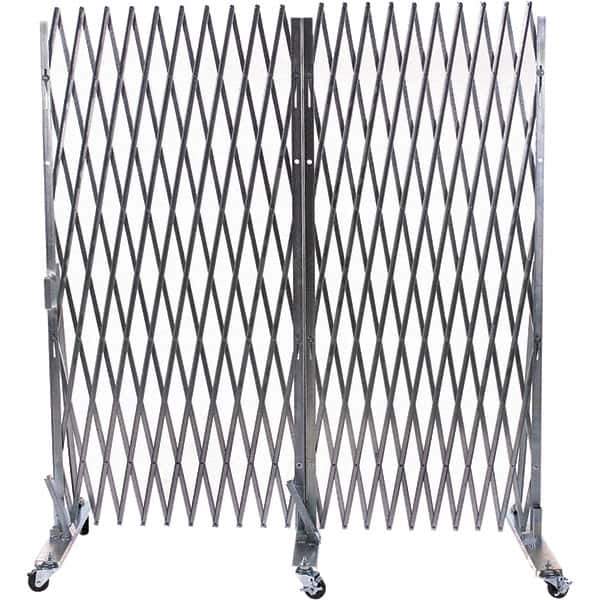 Illinois Engineered Products - 7' High Portable Traffic Control Gate - Galvanized Steel, Silver - USA Tool & Supply