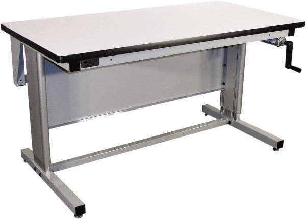 Proline - 72 Wide x 30" Deep x 42" High, Static Dissipative Workbench - T-Molded Edge, Adjustable Height Legs, Gray - USA Tool & Supply