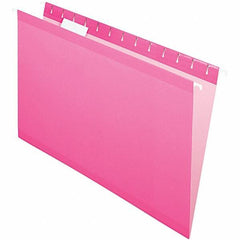 Pendaflex - 8-1/2 x 14", Legal, Pink, Hanging File Folder - 11 Point Stock, 1/5 Tab Cut Location - USA Tool & Supply