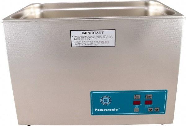 CREST ULTRASONIC - Bench Top Water-Based Ultrasonic Cleaner - 7 Gal Max Operating Capacity, Stainless Steel Tank, 14-1/2" High x 21" Long x 12-3/4" Wide, 230 Input Volts - USA Tool & Supply