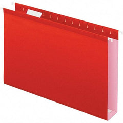 Pendaflex - 8-1/2 x 14", Legal, Red, Hanging File Folder - 11 Point Stock, 1/5 Tab Cut Location - USA Tool & Supply