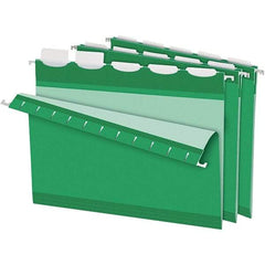 Pendaflex - 8-1/2 x 11", Letter Size, Bright Green, Hanging File Folder - 11 Point Stock, 1/5 Tab Cut Location - USA Tool & Supply
