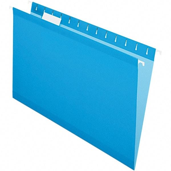 Pendaflex - 8-1/2 x 14", Legal, Blue, Hanging File Folder - 11 Point Stock, 1/5 Tab Cut Location - USA Tool & Supply