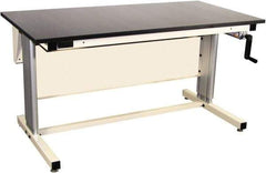 Proline - 72 Wide x 30" Deep x 42" High, Chem-Guard Workbench - Adjustable Height Legs, Beige - USA Tool & Supply