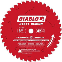 Freud - 8" Diam, 5/8" Arbor Hole Diam, 42 Tooth Wet & Dry Cut Saw Blade - Carbide-Tipped, Burr-Free Action, Standard Round Arbor - USA Tool & Supply