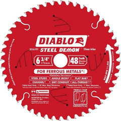 Freud - 6-3/4" Diam, 20mm Arbor Hole Diam, 48 Tooth Wet & Dry Cut Saw Blade - Carbide-Tipped, Burr-Free Action, Standard Round Arbor - USA Tool & Supply