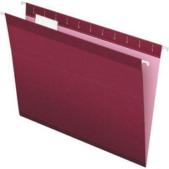 Pendaflex - 8-1/2 x 11", Letter Size, Burgundy, Hanging File Folder - 11 Point Stock, 1/5 Tab Cut Location - USA Tool & Supply