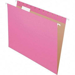 Pendaflex - 8-1/2 x 11", Letter Size, Pink, Hanging File Folder - 11 Point Stock, 1/5 Tab Cut Location - USA Tool & Supply