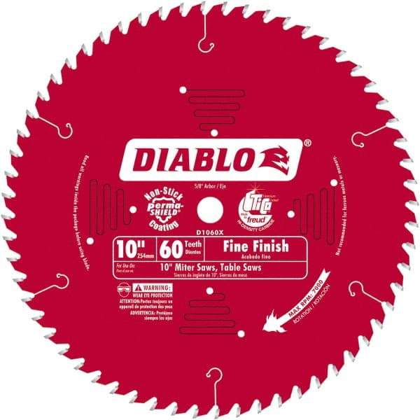 Freud - 10" Blade Diam, 60 Teeth, Carbide-Tipped Cold Saw Blade - 5/8" Arbor Hole Diam, 0.071" Blade Thickness - USA Tool & Supply