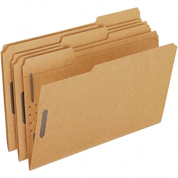 Pendaflex - 8-1/2 x 14", Legal, Brown, File Folders with Top Tab - Assorted Tab Cut Location - USA Tool & Supply