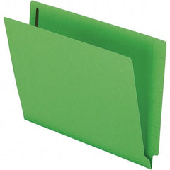 Pendaflex - 8-1/2 x 11", Letter Size, Green, File Folders with End Tab - 11 Point Stock, Straight Tab Cut Location - USA Tool & Supply