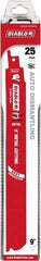 Freud - 9" Long x 1" Thick, Bi-Metal Reciprocating Saw Blade - Straight Profile, 14 to 18 TPI, Toothed Edge, Tang Shank - USA Tool & Supply