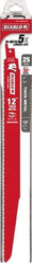 Freud - 12" Long x 1" Thick, Bi-Metal Reciprocating Saw Blade - Tapered Profile, 8 to 10 TPI, Toothed Edge, Tang Shank - USA Tool & Supply