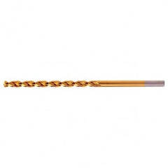 #20 RHS / RHC HSS-CO 8% (M42) 135 Degree Split Point Q-Cobalt Wide Land Parabolic Taper Length Drill - TiN - USA Tool & Supply