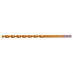 #2 RHS / RHC HSS-CO 8% (M42) 135 Degree Split Point Q-Cobalt Wide Land Parabolic Taper Length Drill - TiN - USA Tool & Supply