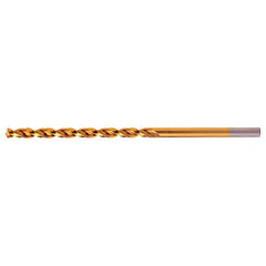 29/64 RHS / RHC HSS-CO 8% (M42) 135 Degree Split Point Q-Cobalt Wide Land Parabolic Taper Length Drill - TiN