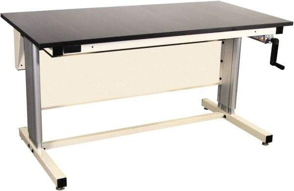 Proline - 60 Wide x 30" Deep x 42" High, Epoxy Resin Workbench - Adjustable Height Legs, Beige - USA Tool & Supply