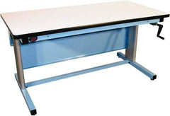 Proline - 60 Wide x 30" Deep x 42" High, Plastic Laminate Workbench - T-Molded Edge, Adjustable Height Legs, Blue - USA Tool & Supply