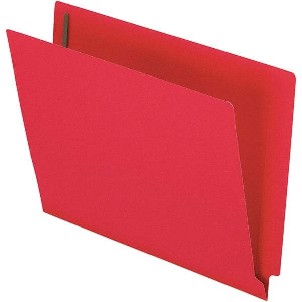 Pendaflex - 8-1/2 x 11", Letter Size, Red, File Folders with End Tab - 11 Point Stock, Straight Tab Cut Location - USA Tool & Supply