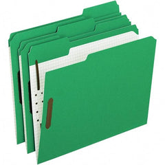 Pendaflex - 11-5/8 x 9-1/2", Letter Size, Green, File Folders with Top Tab - 11 Point Stock, Assorted Tab Cut Location - USA Tool & Supply