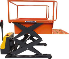 Ballymore - 1,500 Lb Capacity, 98" Lift Height, Battery Operated Elevating Cart - 44" Lowered Height - USA Tool & Supply