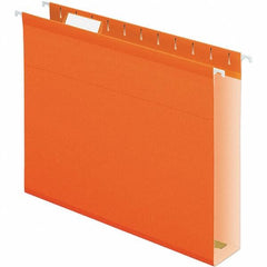 Pendaflex - 8-1/2 x 11", Letter Size, Orange, Hanging File Folder - 11 Point Stock, 1/5 Tab Cut Location - USA Tool & Supply