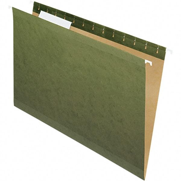 Pendaflex - 8-1/2 x 14", Legal, Standard Green, Hanging File Folder - 11 Point Stock, 1/3 Tab Cut Location - USA Tool & Supply