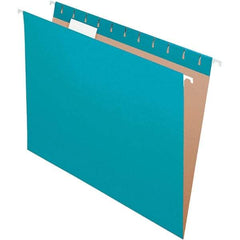 Pendaflex - 8-1/2 x 11", Letter Size, Teal, Hanging File Folder - 11 Point Stock, 1/5 Tab Cut Location - USA Tool & Supply