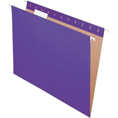 Pendaflex - 8-1/2 x 11", Letter Size, Violet, Hanging File Folder - 11 Point Stock, 1/5 Tab Cut Location - USA Tool & Supply