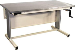 Proline - 72 Wide x 30" Deep x 42" High, Stainless Steel Workbench - Adjustable Height Legs, Beige - USA Tool & Supply