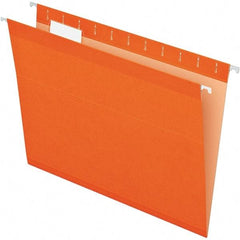 Pendaflex - 8-1/2 x 11", Letter Size, Orange, Hanging File Folder - 11 Point Stock, 1/5 Tab Cut Location - USA Tool & Supply