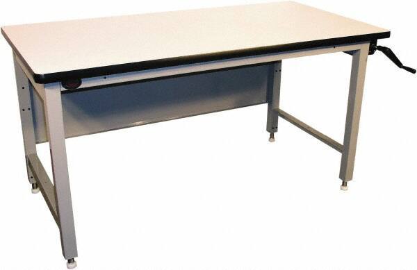 Proline - 72 Wide x 30" Deep x 42" High, Static Dissipative Workbench - T-Molded Edge, Adjustable Height Legs, Gray - USA Tool & Supply