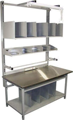Proline - 60 Wide x 30" Deep x 36" High, Stainless Steel Workbench - Adjustable Height Legs, Gray - USA Tool & Supply