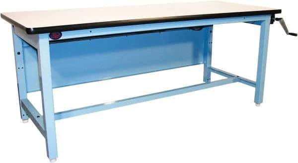 Proline - 72 Wide x 30" Deep x 42" High, Static Dissipative Workbench - T-Molded Edge, Adjustable Height Legs, Blue - USA Tool & Supply