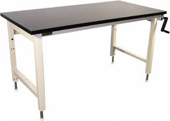 Proline - 60 Wide x 30" Deep x 42" High, Chem-Guard Workbench - Adjustable Height Legs, Beige - USA Tool & Supply
