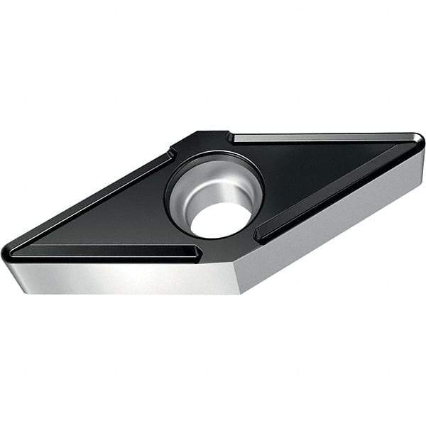 Walter - VBMT FP6 Grade WPP10S Turning Insert - TiCN+Al2O3+(TiCN) Finish, 35° Rhombic, 6.35mm Inscr Circle, 3.18mm Thick, 0.8mm Corner Radius - USA Tool & Supply