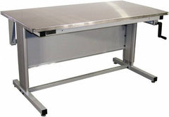 Proline - 72 Wide x 30" Deep x 42" High, Stainless Steel Workbench - Adjustable Height Legs, Gray - USA Tool & Supply