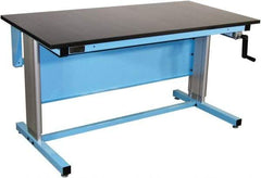 Proline - 60 Wide x 30" Deep x 42" High, Chem-Guard Workbench - Adjustable Height Legs, Blue - USA Tool & Supply