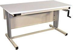 Proline - 60 Wide x 30" Deep x 42" High, Plastic Laminate Workbench - Bull Nose Edge, Adjustable Height Legs, Beige - USA Tool & Supply