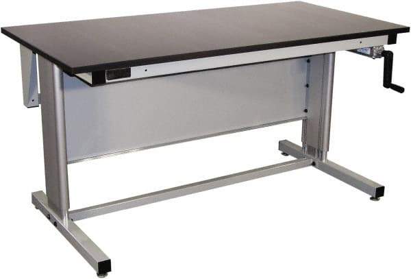 Proline - 60 Wide x 30" Deep x 42" High, Maple Workbench - Adjustable Height Legs, Gray - USA Tool & Supply