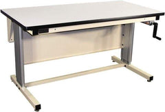 Proline - 60 Wide x 30" Deep x 42" High, Static Dissipative Workbench - T-Molded Edge, Adjustable Height Legs, Beige - USA Tool & Supply