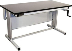 Proline - 72 Wide x 30" Deep x 42" High, Chem-Guard Workbench - Adjustable Height Legs, Gray - USA Tool & Supply