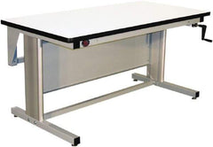 Proline - 60 Wide x 30" Deep x 42" High, Static Dissipative Workbench - T-Molded Edge, Adjustable Height Legs, Gray - USA Tool & Supply