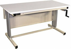 Proline - 72 Wide x 30" Deep x 42" High, Static Dissipative Workbench - Bull Nose Edge, Adjustable Height Legs, Beige - USA Tool & Supply