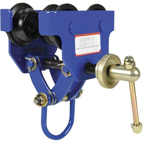 Vestil - 0.3 Ton Capacity Quick Install Manual Trolley - 3" to 5" Flange Width - USA Tool & Supply