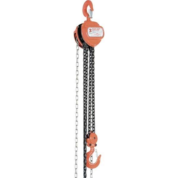 Vestil - 4,000 Lb Lifting Capacity, 20' Lift Height, Hand Hoist - Made from Chain - USA Tool & Supply
